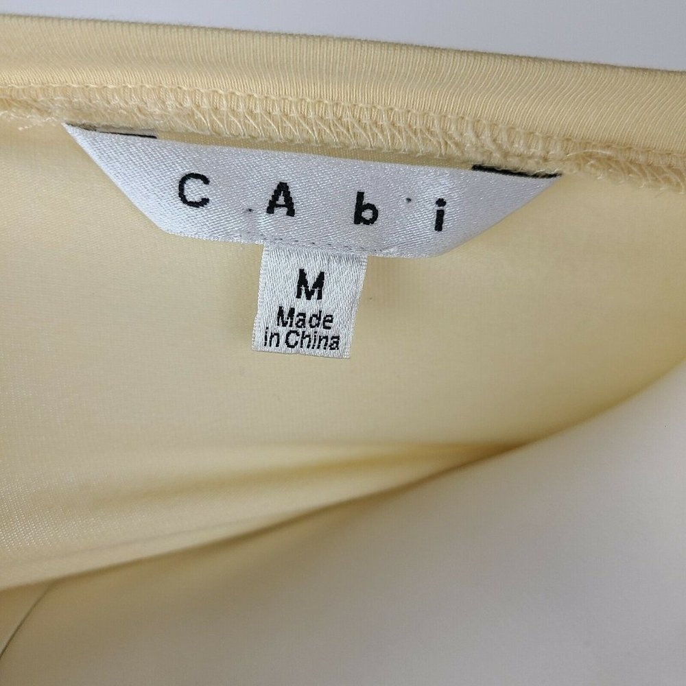 Cabi Top Womens Size M Medium Solid All Yellow Floral Neckline Style #316 - Picture 6 of 8
